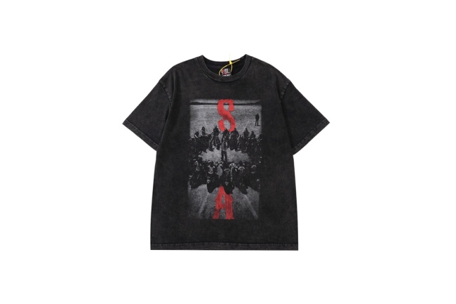 VINTAGE The son of chaos makes old retro printed short-sleeved T-shirts