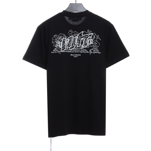 OW embroidery flocking print pattern short sleeve