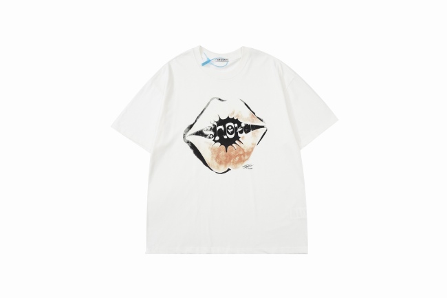 OUR LEGACY niche retro red lips logo print short-sleeved T-shirt white