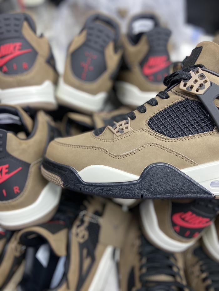 Air Jordan 4 Retro Travis Scott Olive Custom Shoes