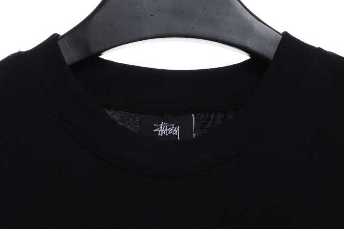 Stucey Splash Black 8 Letter Print Short Sleeve T-Shirt