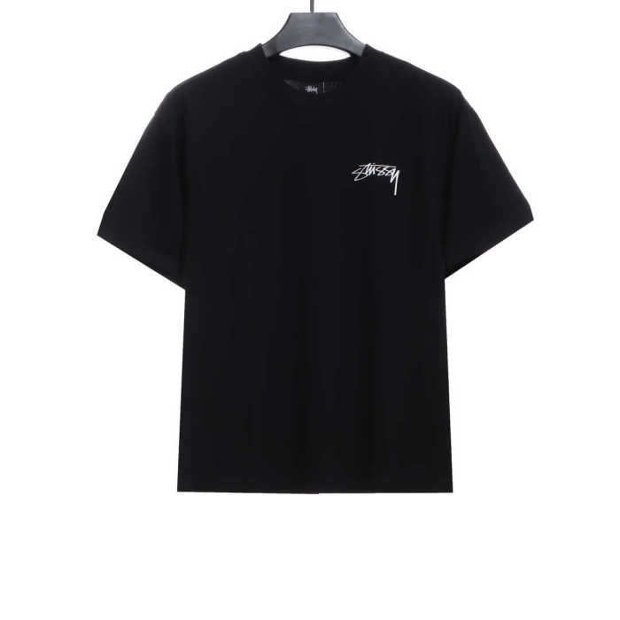 Stucey Splash Black 8 Letter Print Short Sleeve T-Shirt