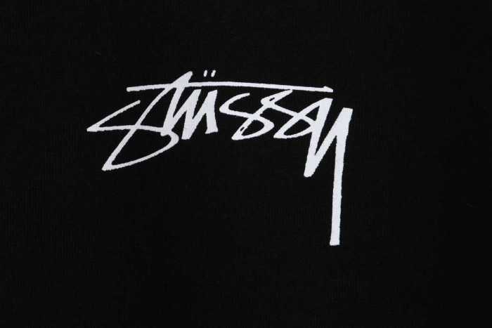 Stucey Splash Black 8 Letter Print Short Sleeve T-Shirt