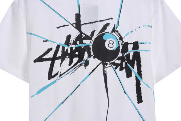 Stucey Splash Black 8 Letter Print Short Sleeve T-Shirt