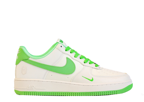 Bape X Nike Air Force 1 White Green Custom shoes