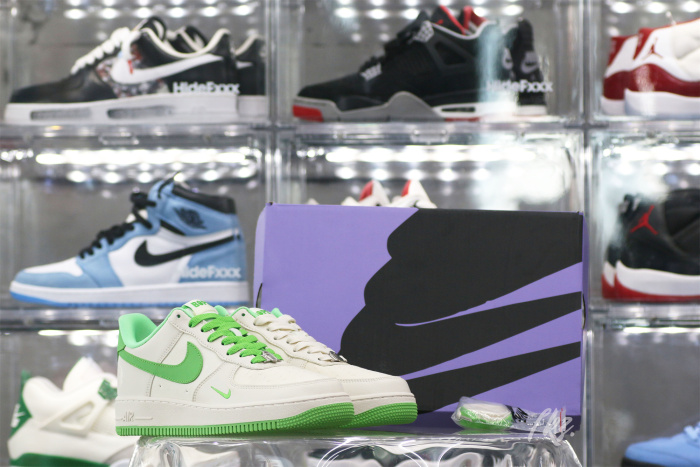 Bape X Nike Air Force 1 White Green Custom shoes
