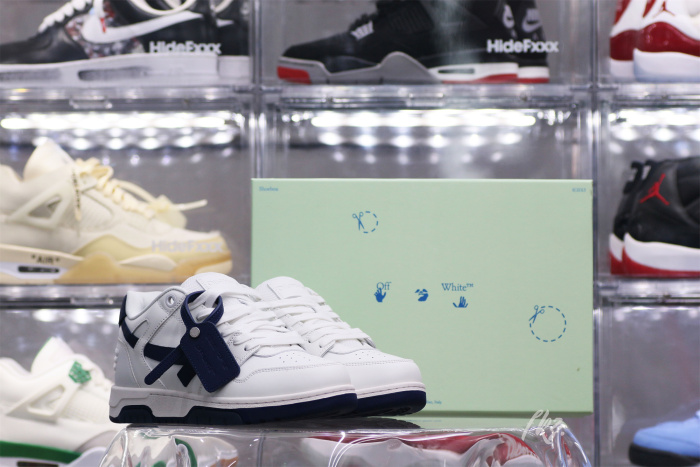 Off-White White Navy Blue Out Of Office Sneaker