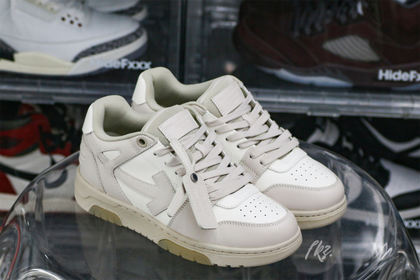 Off-White White &  Beige 'Out Of Office' Sneakers