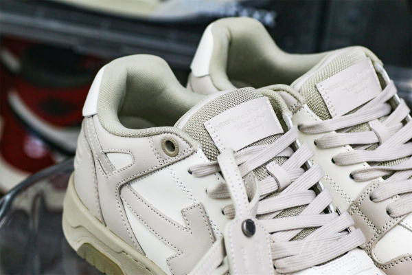 Off-White White &  Beige 'Out Of Office' Sneakers