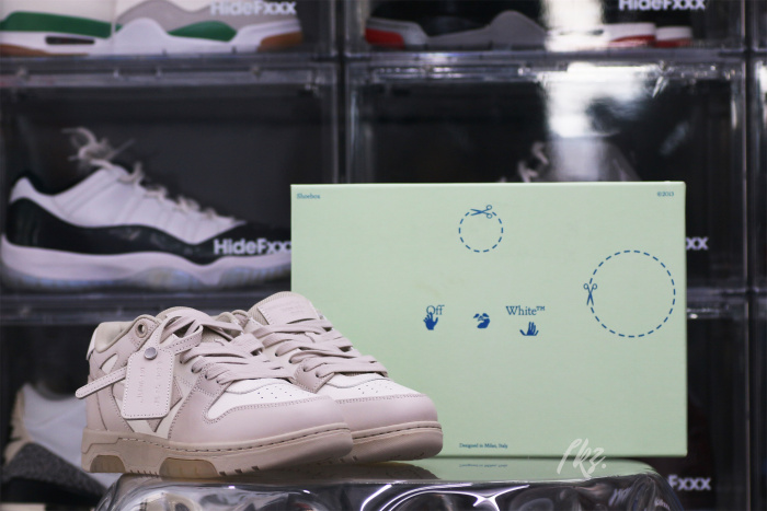 Off-White White &  Beige 'Out Of Office' Sneakers