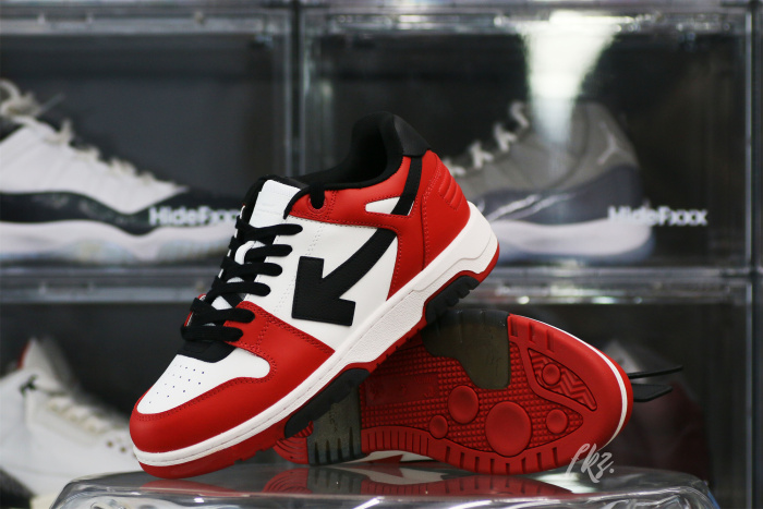OFF-WHITE White & Black Red 'Out Of Office' Sneakers