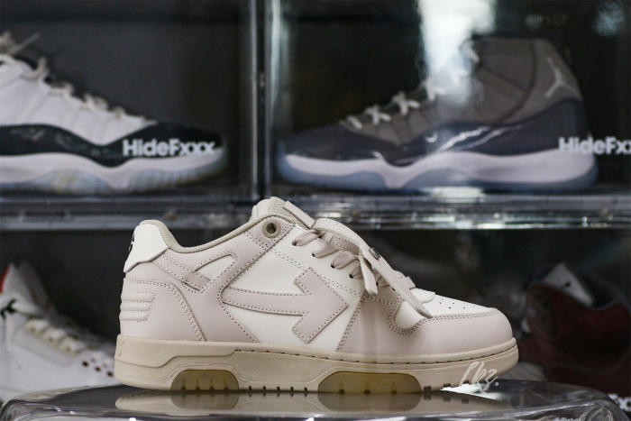 Off-White White &  Beige 'Out Of Office' Sneakers