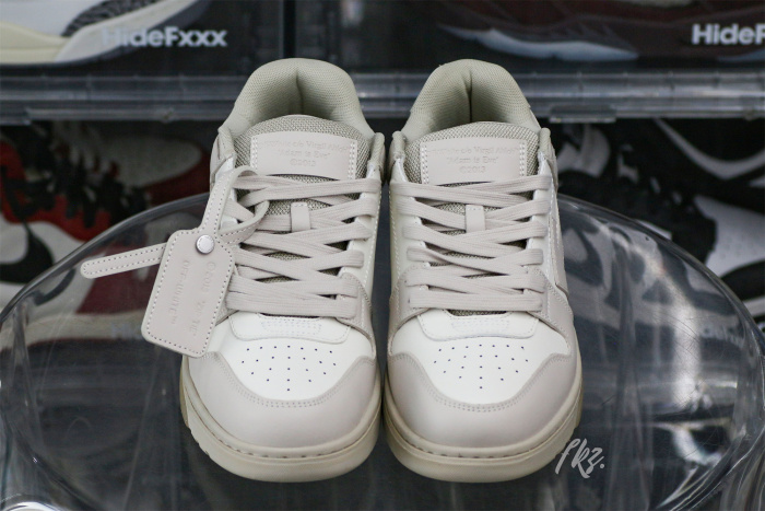 Off-White White &  Beige 'Out Of Office' Sneakers