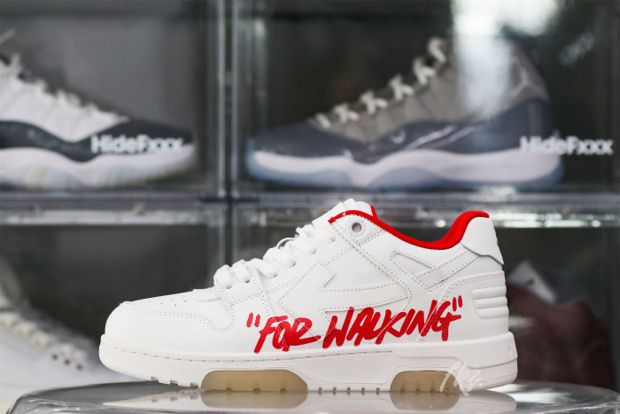 OFF-WHITE White & Red Out of Office 'OOO' sneakers