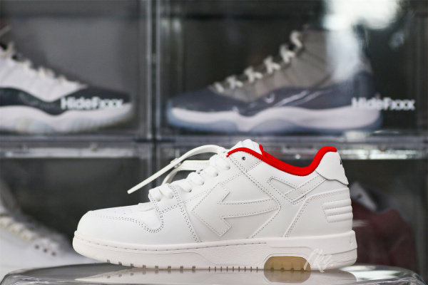 OFF-WHITE White & Red Out of Office 'OOO' sneakers