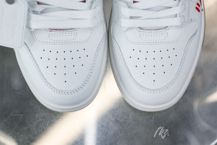 OFF-WHITE White & Red Out of Office 'OOO' sneakers
