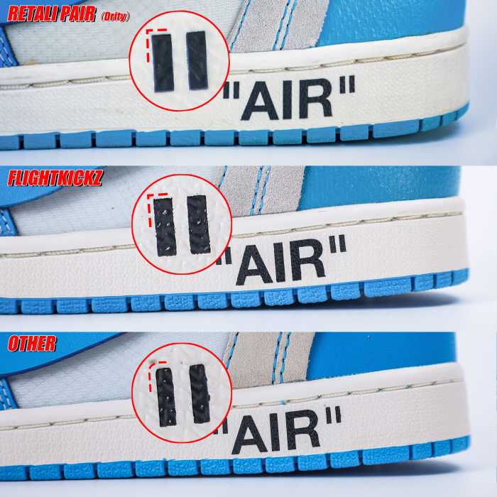 Off white X Air Jordan 1  UNC  NRG 2018 ( A1)