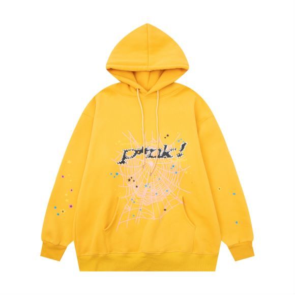 Sp5der Logo Pullover Hoodie Pink Suits