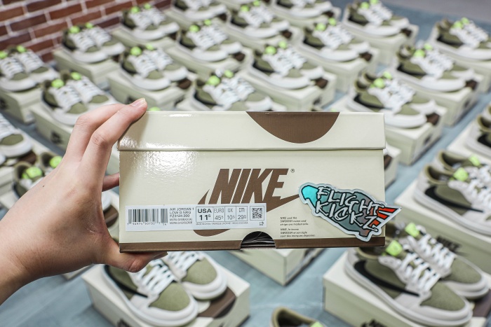 Travis Scott x Air Jordan 1 Low Golf Neutral  Olive（A1）