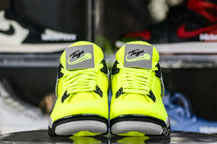 Air Jordan 4 “Tennis Ball” Custom Atomic Green/Black