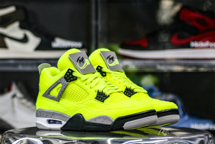Air Jordan 4 “Tennis Ball” Custom Atomic Green/Black