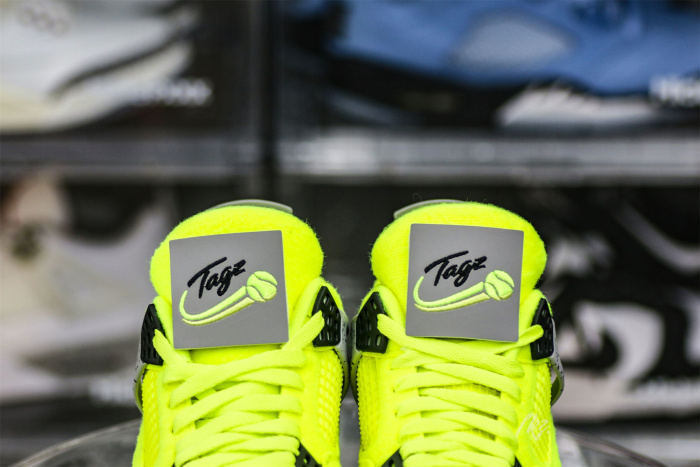 Air Jordan 4 “Tennis Ball” Custom Atomic Green/Black