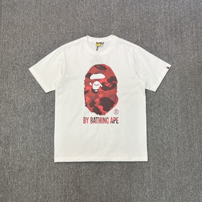 BAPE Red Color Camo By Bathing Tee