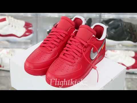 Nike Off-White Air Force 1 AF1  University Red