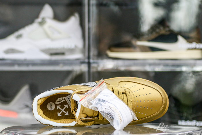 Nike Off-White Air Force 1 AF1 Gold Custom