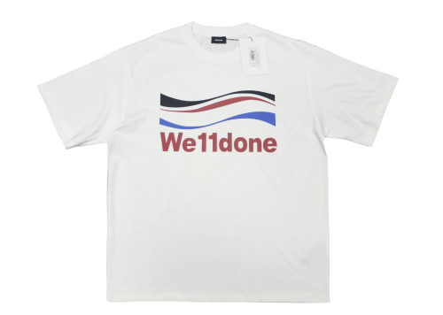 WE11D0NETRACK Sea wave with three stripes T-Shirt