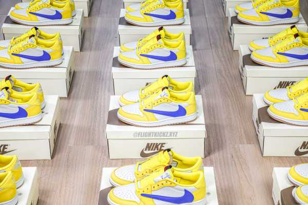 Travis Scott x Air Jordan 1 Retro Low OG SP “Elkins/Canary Yellow”（A1）