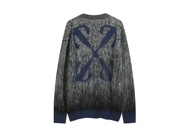 Off White black and red color-block long-sleeve sweater