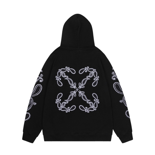Off-White 24SS new embroidered paisley loose-fit hoodie