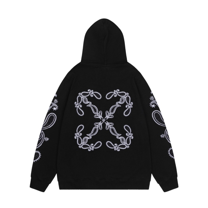Off-White 24SS new embroidered paisley loose-fit hoodie