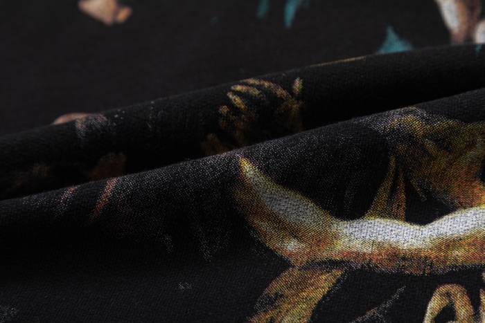 Off-White 24SS new colorful portrait oil painting washed hoodie Black
