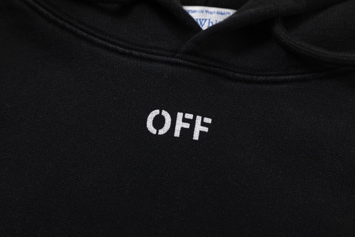 Off-White 24SS new colorful portrait oil painting washed hoodie Black