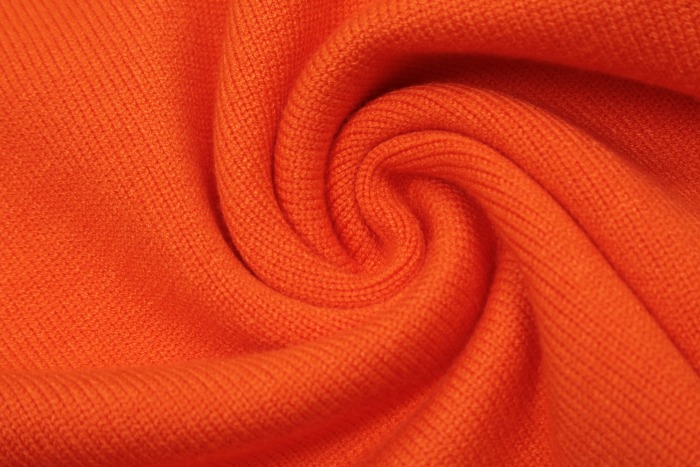 Am1 2024SS classic orange jacquard big heart turtleneck sweater