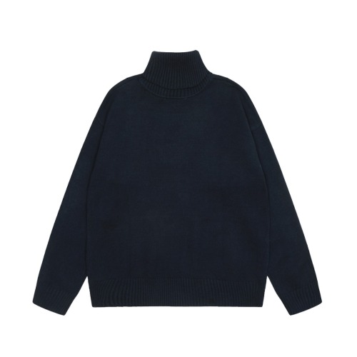 Am1 2024SS classic black jacquard big heart turtleneck sweater