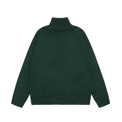Am1 2024SS classic green jacquard big heart turtleneck sweater