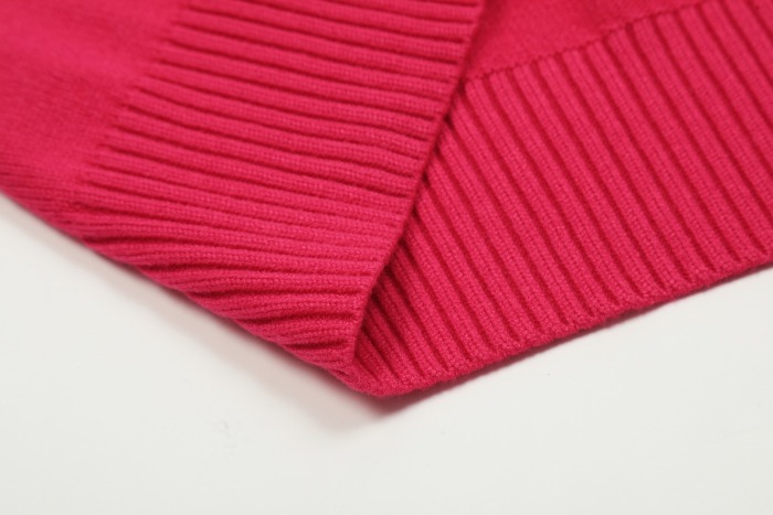 Am1 2024SS classic red jacquard big heart turtleneck sweater