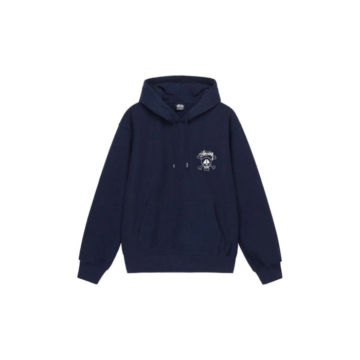 Stu$$y Skull & Bones Tee Pigment Dyed Graphic Printed Hoodie