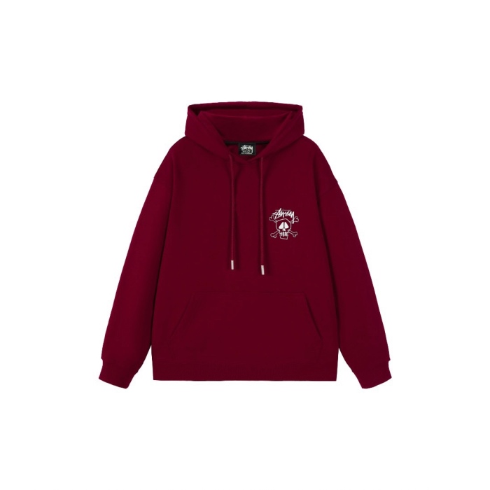 Stu$$y Skull & Bones Tee Pigment Dyed Graphic Printed Hoodie