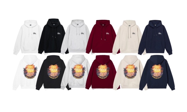 Stu$$y SS24 sunset palm tree scenic graphic print hoodie