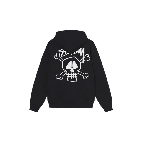 Stu$$y Skull & Bones Tee Pigment Dyed Graphic Printed Hoodie