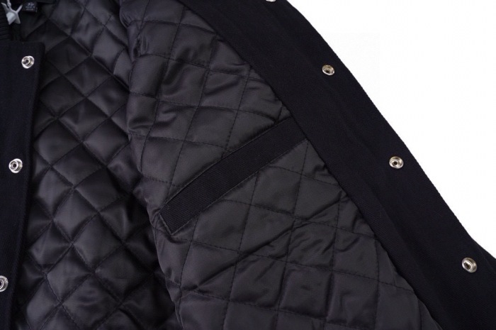 Stussy appliqué graphic print single-breasted logo stand-collar varsity jacket