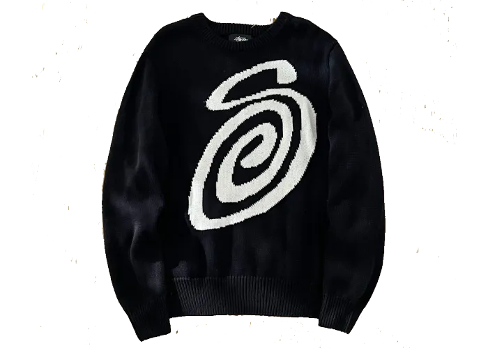 Stussy S curly mosquito coil knit sweater