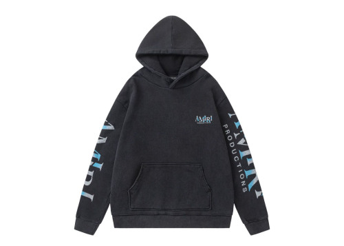 AMIRI Ghost Face Washed Distressed Hoodie