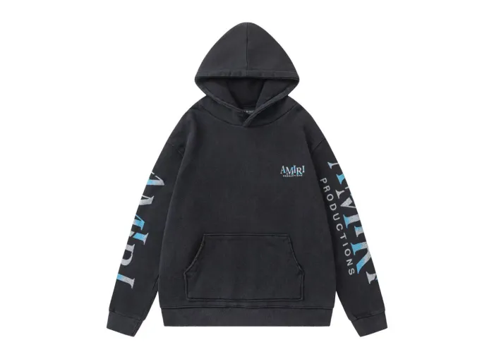 AMIRI Ghost Face Washed Distressed Hoodie