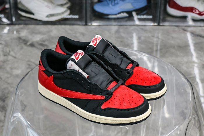 Travis Scott x Air Jordan 1 Low OG Black Red Custom