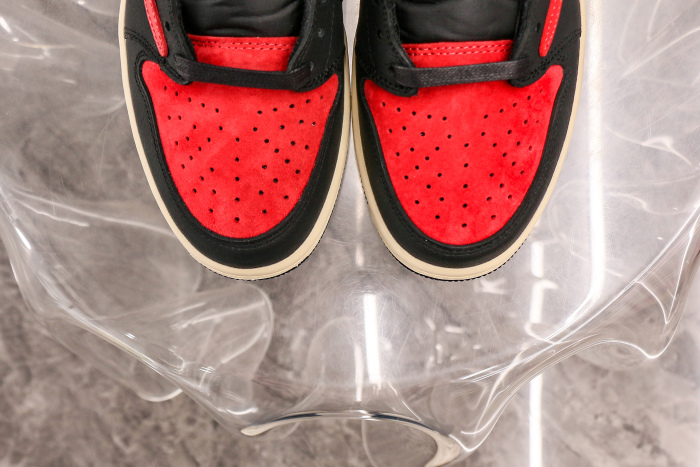 Travis Scott x Air Jordan 1 Low OG Black Red Custom